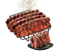 Rib Rack for Grill - BBQ Rib Rack | Rib Racks for Grilling | Grilled Rib Rack | Carbon Steel Rib Roasting Rack | Steak Rack for Cooking Cooking