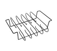 Rib Rack Iron Roasting Stand for Smoking and Grilling Holds Up to 4 Ribs for Outdoor BBQ Accessories