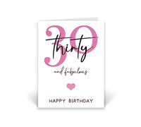 Rib ticklerz - 30th Birthday Card 30 And Fabulous Happy Birthday Best Friend Daughter Besties Friendship Card Gifts Celebration Milestone Cards For Her - CD696