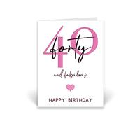 Rib ticklerz - 40th Birthday Card 40 And Fabulous Happy Birthday Best Friend Daughter Besties Friendship Card Gifts Celebration Milestone Cards For Her - CD697