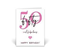 Rib ticklerz - 50th Birthday Card 50 And Fabulous Happy Birthday Best Friend Daughter Besties Friendship Card Gifts Celebration Milestone Cards For Her - CD698