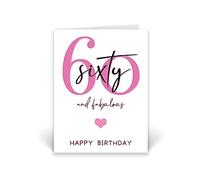 Rib ticklerz - 60th Birthday Card 60 And Fabulous Happy Birthday Best Friend Daughter Besties Friendship Card Gifts Celebration Milestone Cards For Her - CD699