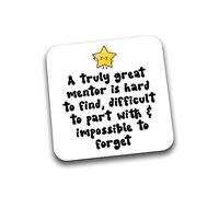 Rib Ticklerz - A Truly Great Mentor Is Hard To Find Coaster - Gift For Colleague - Leaving Job - Work Friend - Thank You Gift - Appreciation - Retirement - DC102