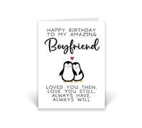 Rib ticklerz - Boyfriend Birthday Card - Birthday Card For Boyfriend With Penguins - Amazing Boyfriend Birthday Card - Love You Still Always Will - For him - CD478