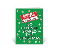 Rib ticklerz - Christmas Card For Friends Funny Xmas Cards No Expense Spared Reduced To Clear Cards Joke Banter Work Colleague Secret Santa Merry Christmas - CD955