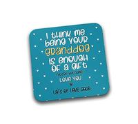 Rib Ticklerz - Custom Gifts - Personalised Coaster - Gift For Dog Grandad - Gift From The Dog Funny Gifts - Dog Grandpa Pops Birthday - DC6