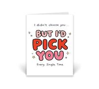 Rib ticklerz - Cute Valentine's Day Card Anniversary Birthday Love Card For Partner Romantic For Couples Husband Wife Boyfriend Girlfriend I'd Pick You Every Time - CD1188