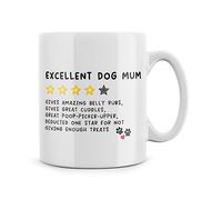 Rib ticklerz - Excellent Dog Mum Mug 5 Star Review Joke Gift Funny Gifts from The Dog Mother's Day Gift Birthday Gift Novelty Dog Mum Mug Christmas Humour - MG543