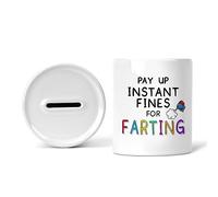 Rib Ticklerz - Fines Money Box Jar Funny Secret Santa Present Boyfriend Dad Husband Novelty Father's Day Birthday Christmas Fart Gift for Him Mens Joke - MB4