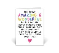 Rib ticklerz - Friendship Card - Amazing & Wonderful People Positivity Card - Thank You Friend - Self Confidence Card - Colleague - Best Friend - Mum - Dad - CD457