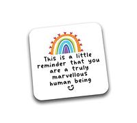 Rib Ticklerz - Friendship Coaster Birthday Gifts You Are A Truly Marvellous Human Being Friendship Gift Thank You Gift Positivity Rainbow Bestie Colleague - DC173