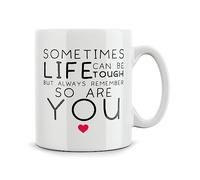 Rib ticklerz - Friendship Gifts Mug Gift Inspirational Quote Life Can Be Tough But So are You Motivational Quote Present Best Friend Work Colleague Office - MG420