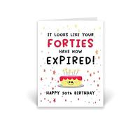 Rib ticklerz - Funny 50th Birthday Card 50th Cards Funny Card For Colleague Work Bestie Best Friend Birthday Gift Looks Like Your Forties Have Now Expired - CD821