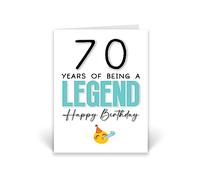 Rib ticklerz - Funny 70th Birthday Cards - 70 Years Of Being A Legend Card - Nana Grandad Pops Joke Banter Friend Grandma Nan - Happy Birthday For Her Him - CD519