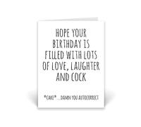 Rib ticklerz - Funny Birthday Card - Best Friend Colleague Birthday Card - Hope Your birthday Is Filled With Lots Of Love Laughter And Cock - Funny Joke - CD243