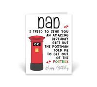 Rib Ticklerz - Funny Birthday Card For Dad Joke Gift I Tried To Send You An Amazing Birthday Gift But The Postman Told Me To Get Out Of The Postbox Humour Daddy Pops - CD1012