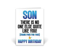 Rib ticklerz - Funny Birthday Card For Son - There Is No One Else Quite Like You Thank F*ck For That - Happy Birthday Cards - Funny Son Cards - Joke Banter - CD1