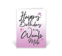 Rib ticklerz - Funny Birthday Card For Twin Sister - Happy Birthday To My Womb Mate - Funny Twin Cards - Sibling Twin Birthday Card - Same Day Birthday - CD175