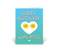 Rib ticklerz - Funny Birthday Card For Twin Sister - Happy Birthday To My Womb Mate - Funny Twin Cards - Sibling Twin Birthday Card - Twin Brother Sister - CD362