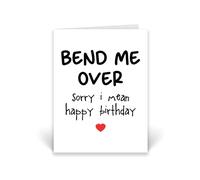 Rib ticklerz - Funny Birthday Card Joke For Him - Bend Me Over - Gifts for Husband, Boyfriend, Partner, Spouse, Couples, Men - Humour For Couples Bday Greeting Cards - CD1181