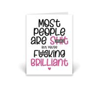 Rib ticklerz - Funny Card For Best Friend - Work Colleague Bestie Cards - Most People Are Shit But You're F*cking Brilliant - Thank You Card - Birthday Appreciation Cards - CD55