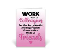 Rib ticklerz - Funny Card For Colleague - Work Colleague Bestie Cards - Potty Mouths Inappropriate Conversations Made Us Friends - Colleague Birthday Card - CD123