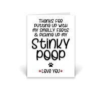 Rib ticklerz - Funny Card From The Dog - Dog Dad Birthday Card - Dog Mum Birthday Card - Dog Nana Grandad - Smelly Farts Shits Poop Love You - Joke Humour Gifts - CD84