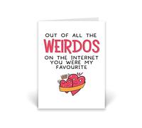 Rib ticklerz - Funny Cards Anniversary Cards Valentine's Cards Of All The Weirdos On The Internet You Were My Favourite Husband Boyfriend Girlfriend Wife - CD637