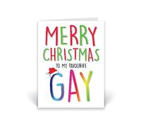 Rib ticklerz - Funny Christmas Card For Gay Friend - Lesbian Xmas Cards - Gay Best Friend LGBTQ - Gay Bestie Gift Merry Christmas To My Favourite Gay Card - CD370