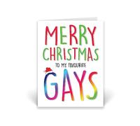 Rib ticklerz - Funny Christmas Card For Gay Friends - Lesbian Xmas Cards - Gay Best Friend LGBTQ - Gay Couple Gift Merry Christmas To My Favourite Gays - CD369