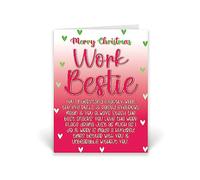 Rib ticklerz - Funny Christmas Card For Work Colleague - Merry Christmas Work Bestie - Funny Colleague Cards - Work Unbearable Without You - Work Office - CD185