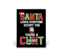 Rib ticklerz - Funny Christmas Cards Rude Offensive Novelty Card Best friends Colleague Secret Santa Banter Humour Swear Christmas Card You're A Cunt - CD985