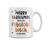 Rib ticklerz - Funny Christmas Mugs Merry Christmas from One Fabulous Bitch to Another Best Friend Work Colleague Secret Santa Gifts Xmas Present Work Wife - MG599