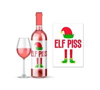 Rib Ticklerz - Funny Christmas Wine Label Sticker Colleague Secret Santa Gift Family Christmas Dinner Joke Party Present Elf Piss Banter Friends Bestie - WLS81