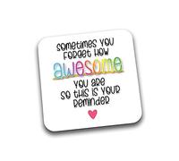 Rib Ticklerz - Funny Coaster Coffee Tea Drinks Coaster Gift For Work Colleague Work Bestie You're Awesome This Is Your Reminder Appreciation Birthday Thank You - DC17