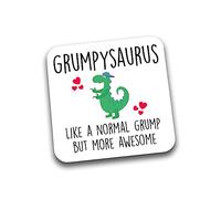 Rib Ticklerz - Funny Coaster - Grumpy Friend Colleague Husband Boyfriend Joke Gifts - Grumpsaurus Like A Normal Grump But More Awsome - Father's Day Banter - DC122