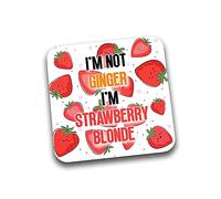 Rib Ticklerz - Funny Coaster Novelty Gifts I'm Not Ginger I'm Strawberry Blonde Drinks Coaster Best Friend Colleague Secret Santa Birthday Present Office - DC151