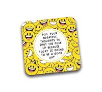 Rib Ticklerz - Funny Coaster - Positivity Thank You Gifts - Going To Be a Good Day - Pick Me Up Gifts - Work Office Secret Santa Colleague Present Birthday - DC143