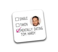 Rib Ticklerz - Funny Coaster Single Taken Mentally Dating Tom Hardy Daughter Best Friend Bestie Joke Gifts Birthday Christmas Colleague Humour Banter - DC356