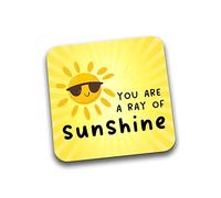Rib Ticklerz - Funny Coaster - You Are A Ray Of Sunshine - Positivity Gift - Work Colleague Friendship Gift - Birthday Christmas Secret Santa - Friend Mate - DC144