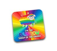 Rib Ticklerz - Funny Coasters Gay Gifts I'm The Rainbow Sheep Of The Family Brother Uncle Dad Nephew Novelty Birthday Present Secret Santa Family Banter - DC360