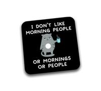 Rib Ticklerz - Funny Coasters I Don't Like Morning People Or Mornings Or People Novelty Secret Santa Gift Work Office Colleague Friendship Gifts Birthday - DC247