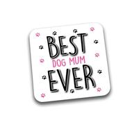 Rib Ticklerz - Funny Drink Coasters Gift For Dog Mum Mother's Day Present Best Dog Mum Ever Birthday From The Dog Puppy Pooch Dog Lover - DC312