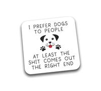 Rib Ticklerz - Funny Drinks Coasters Tea Coffee Cup Coaster I Prefer Dogs To People Mother's Day Father's Day Birthday Dog Nana Grandad Joke - DC292