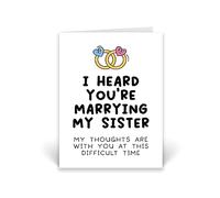 Rib ticklerz - Funny Engagement Card - Brother in Law - Sister In Law To Be - I Heard You're Marrying My Sister Thoughts Are With You - Engaged Marriage - CD453