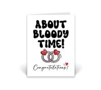 Rib ticklerz - Funny Engagement Cards - Funny Wedding Cards - About Bloody Time Congratulations - Best Friend Engaged Gifts - Joke Banter - Marriage Fiance - CD383