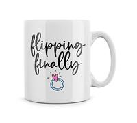 Rib ticklerz - Funny Engagement Mug Gift Flipping Finally Best Friend Engaged Colleague Sister in Law to Be Marriage Bride to Be Present Bestie Congrats 10oz Ceramic - MG284