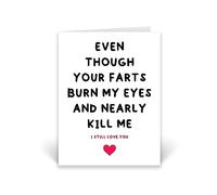 Rib ticklerz - Funny Farts Burn Eyes Birthday Greeting Card Anniversary Valentine's Cards Humour Husband Men Boyfriend Him Girlfriend Wife Joke Banter Gift - CD916