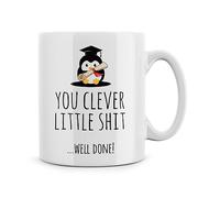 Rib ticklerz - Funny Graduation Mug - You Clever Little Shit Well Done - Graduation Gifts - Passed Exams Gift - Best Friend 10oz Ceramic Mug - Passed Uni - Son Daughter - MG173