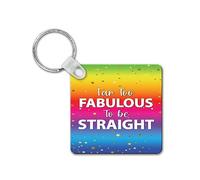 Rib ticklerz - Funny Keyring Far Too Fabulous To Be Straight Gay Gifts Birthday Christmas Joke Present LGBTQ Rainbow Gay Gifts For Him For Men Keyrings - SKR220